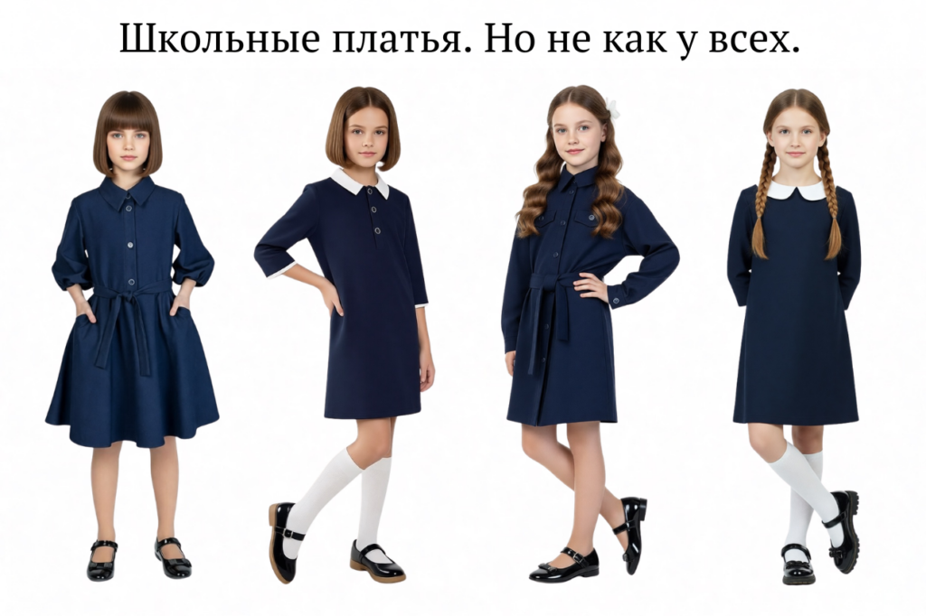 Школьные платья для девочек: Д 5293, Д 4001, Д 5284, Д 5311