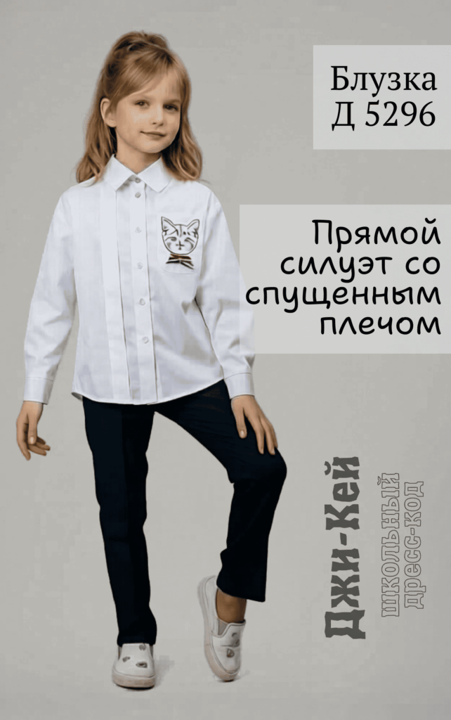 Школьная форма: прямой силуэт со спущенным плечом