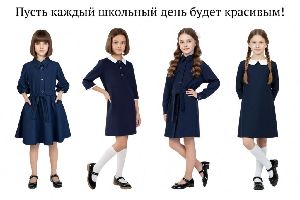 Школьные платья для девочек: Д 5293, Д 4001, Д 5284, Д 5311
